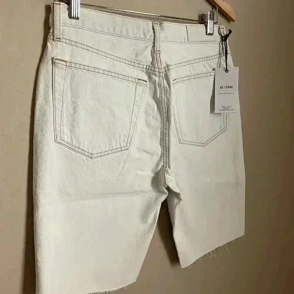 RE/DONE The 80s Long Shorts‎ Bleached White Size 28